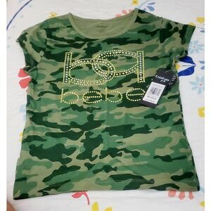 NWT BEBE GIRLS CAMO SPARKLE SHIRT